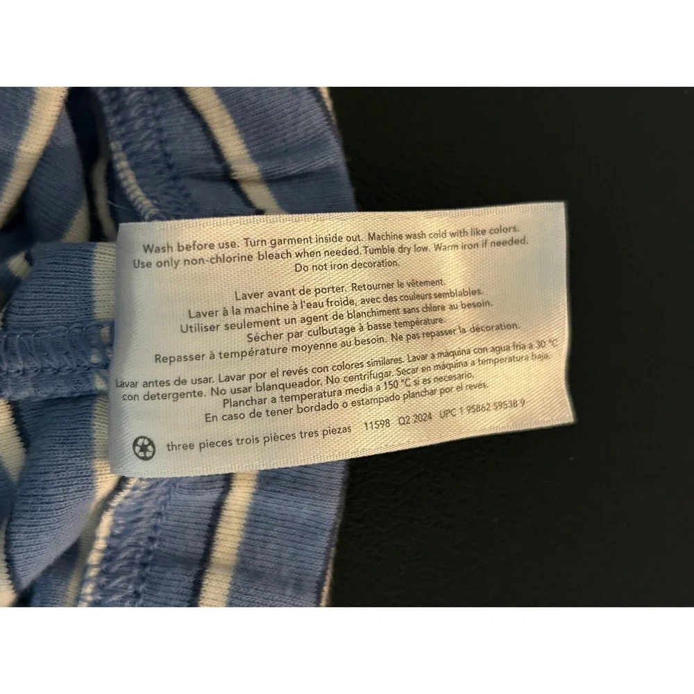 Carters Child of Mine Blue Striped Baby Pants Joggers 3-6 Months Elastic Waist